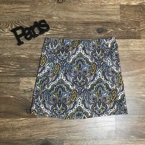 J. Crew Paisley yellow, blue, & green skirt 0